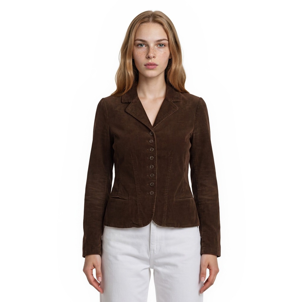 Lauren Ralph Lauren Corduroy Blazer Women's Size Medium Brown Button Frt Vintage